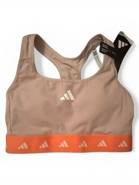 adidas Pink Sports Bra with Orange Elastic Band